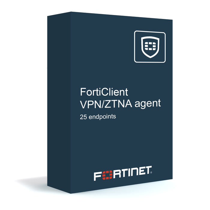 FortiClient VPN/ZTNA Agent Subscriptions (EMS hosted by FortiCloud) with 24x7 FortiCare for 25 endpoints
